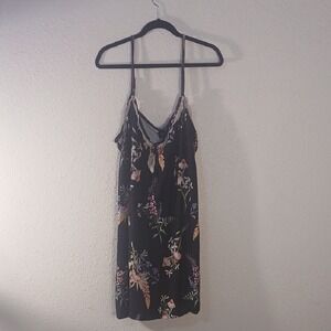 Floral Black Slip Dress